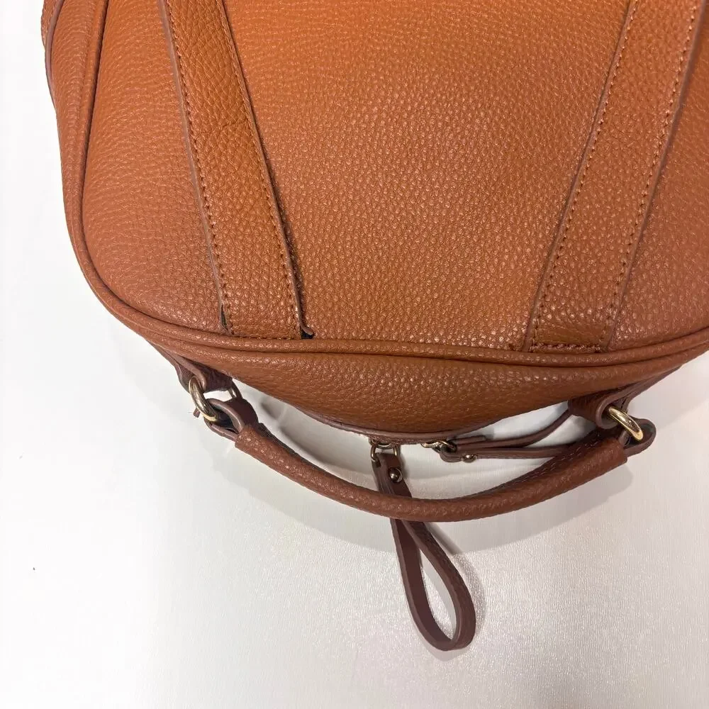 Renwick Camel Leather RFID Protection Backpack